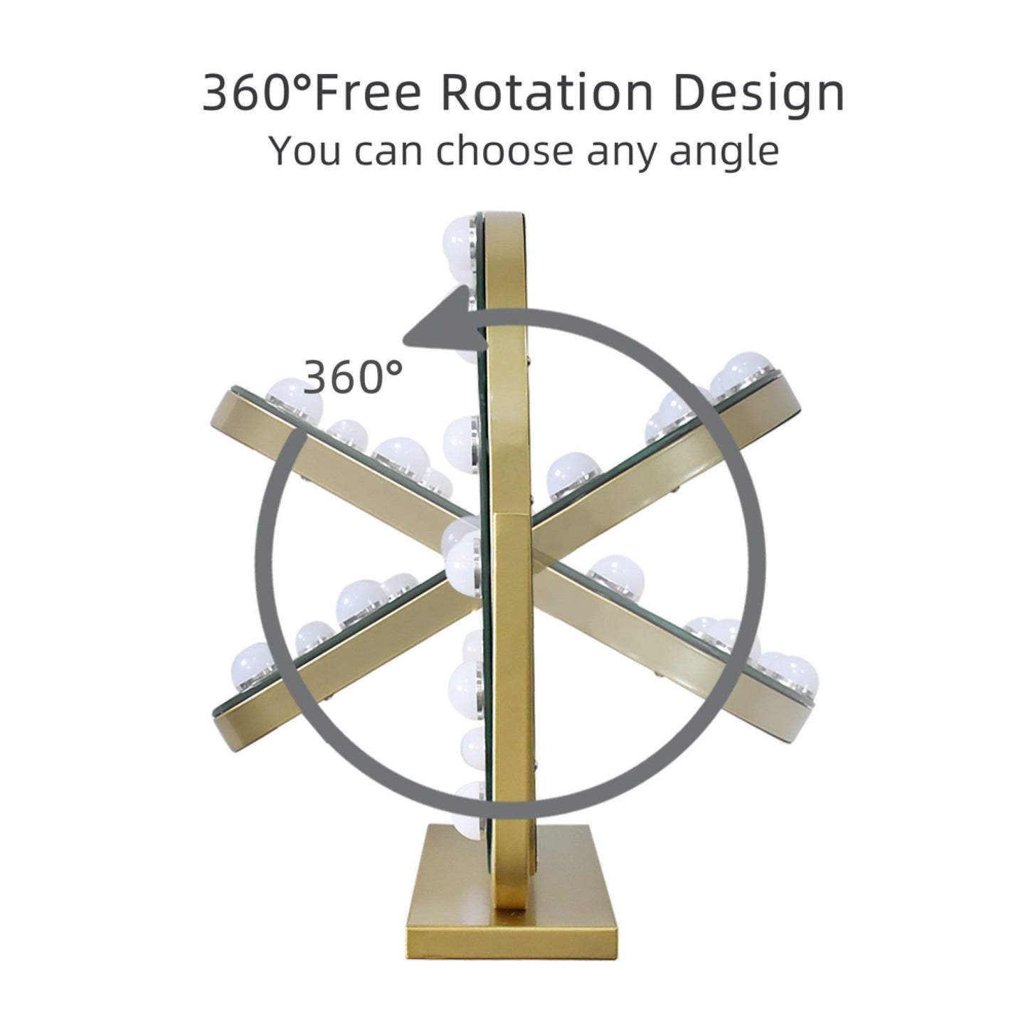 Hugh Hollywood bulb arch mirror in Gold