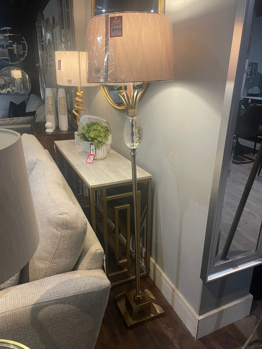 Mindy Gold and champagne floor lamp with shade  Save €70