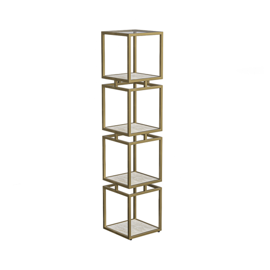 4 tier Display stand gold w cream-Display Unit-Renaissance Design Studio