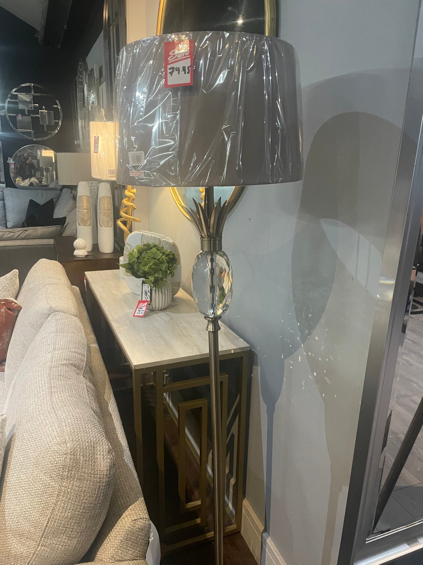 Mindy Gold and champagne floor lamp with shade  Save €70