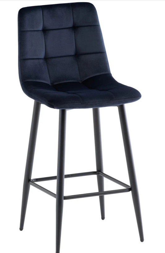 Bella Velvet Counter Stool Deep dark Blue set of 2 Last set available ! Half price